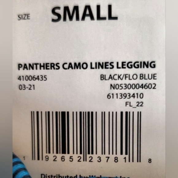NWT NFL Carolina Panthers Football Leggings SM Women Stretch Pants - Picture 7 of 8